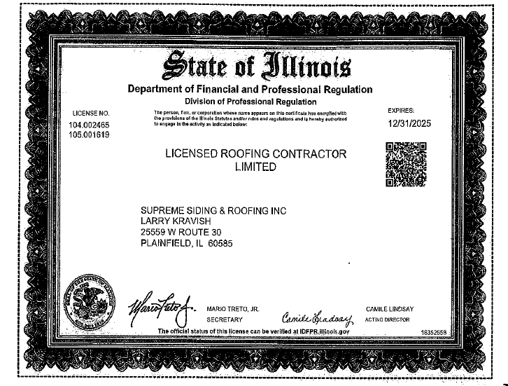 licensed roofer